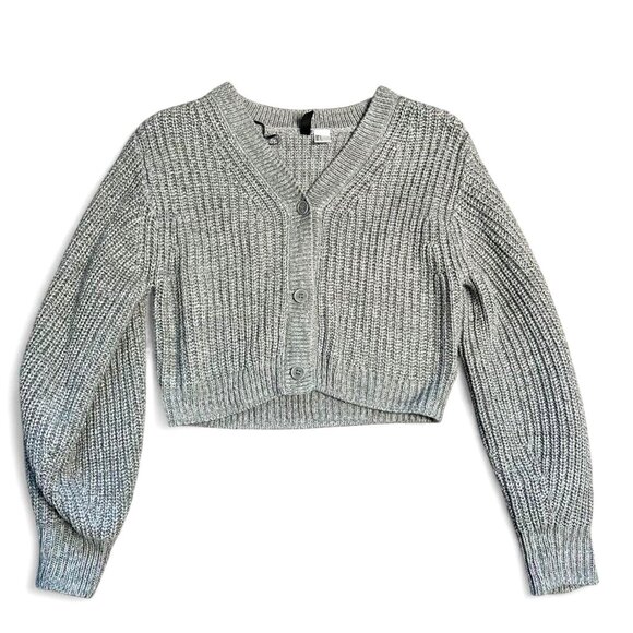 Grey Knit Button Up Cardigan Sweater - Picture 1 of 5